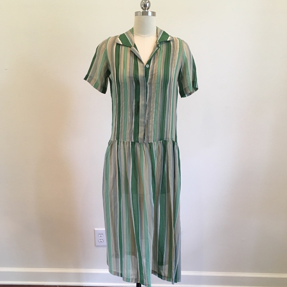 Katherine Hammett Striped Silk Dress, Size 2